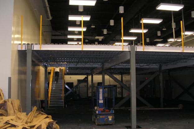 warehouse mezzanine floor installation by Doity Engineering