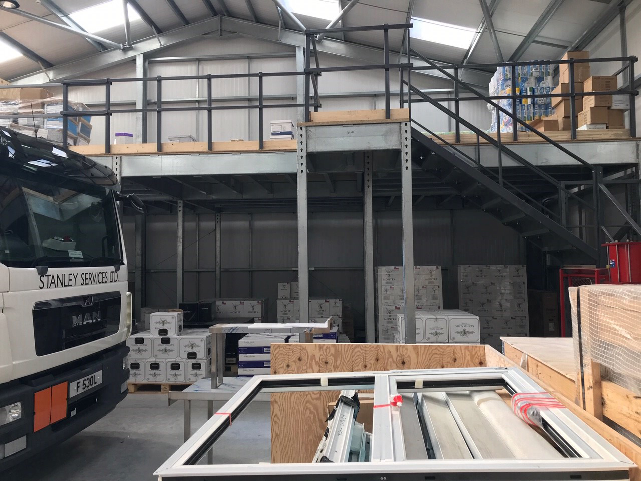 mezzanine staircase fitted at Stanley Services