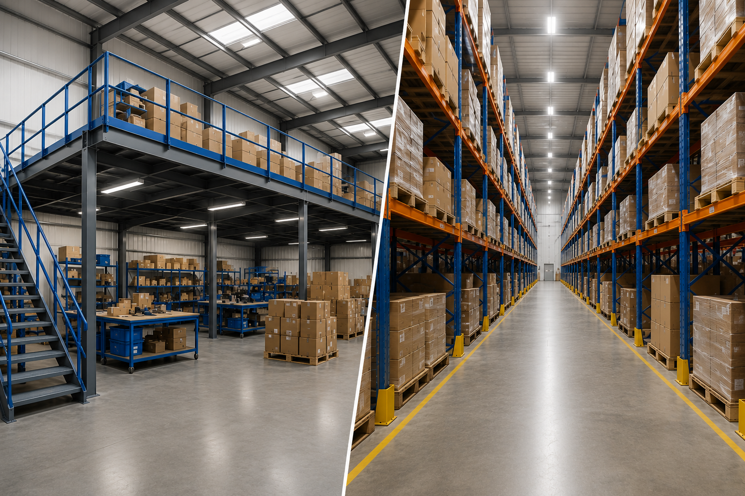 Mezzanine Floor vs Industrial Racking